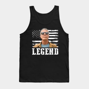 Vintage American Flag Bourdain Chef Legend Tank Top